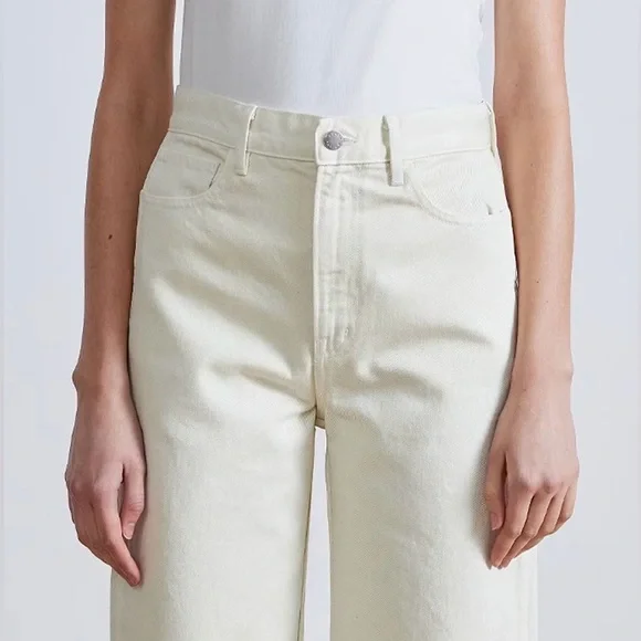 APiece Apart Merida Cream High Rise Wide Leg Jeans Size 29